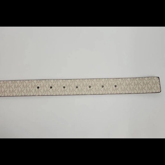 ?Michael Kors Belt Twist ReversibleMK Brown White Logo Gold Buckle Size:Medium main image 5